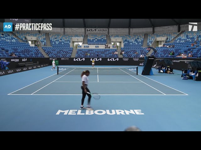 Coco Gauff practices with Sorana Cîrstea at the 2024 Australian Open | Practice Pass