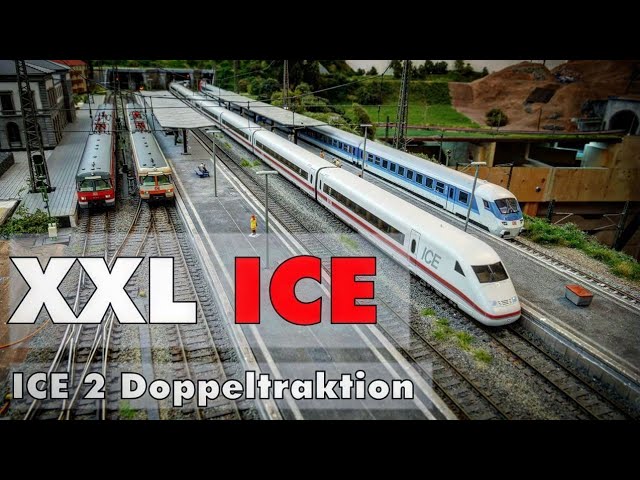 XXL ICE zu lang für den Bahnhof? Modelleisenbahn H0 Zugfahrten mit ICE 2 Doppeltraktion!