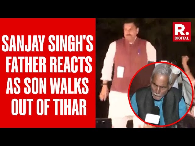 Sanjay Singh's Father Reacts After AAP Leader Walks Out Of Jail | Video