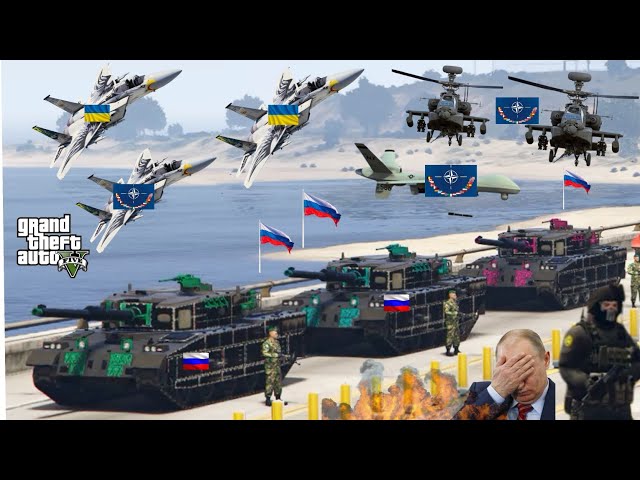 PUTIN UNDERSTIMATED NATO! Ukrainian Hawk Missiles, Drones & Jets Attack on Israeli Army Convoy -GTA5