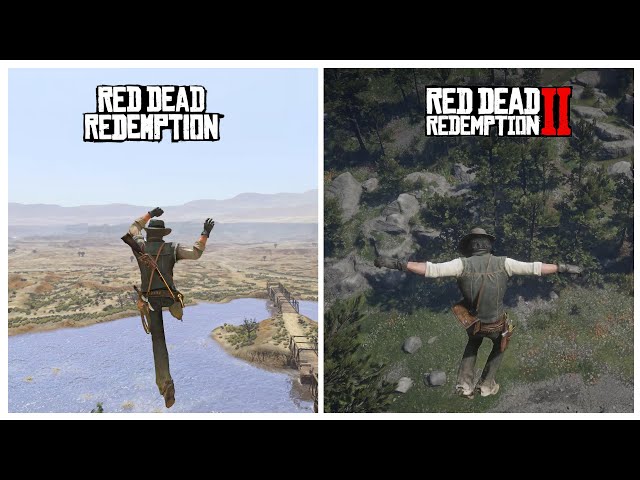 RDR 1(PS4) vs RDR 2 - Comparison of Physics and Actions!