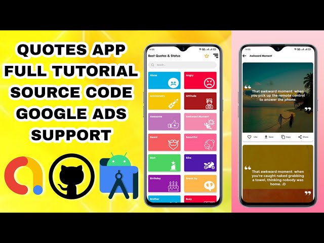 How to Create Quotes App with Firebase | Free Android Source Code with Database