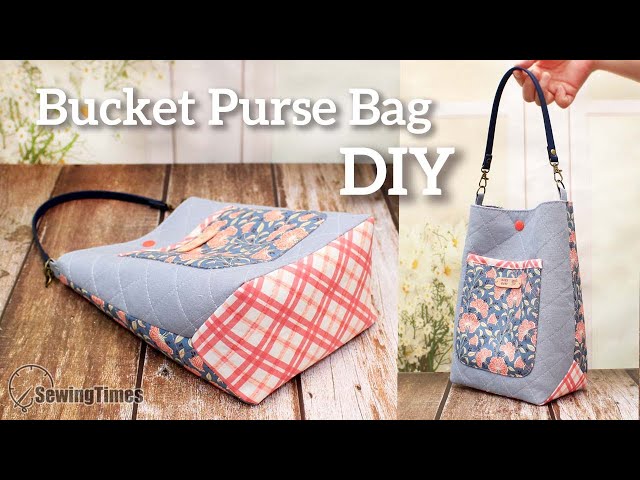 DIY Bucket Purse Bag | How to make a Bag with Triangle Corner [sewingtimes]