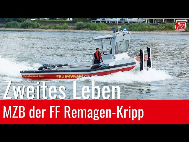 Ehemaliges Bundeswehrboot fährt als MZB der Feuerwehr auf dem Rhein