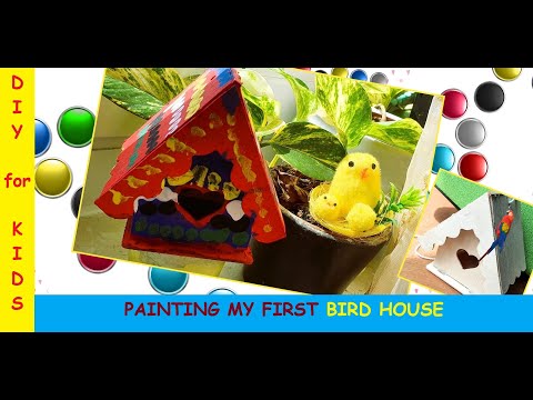 How to Make DIY Wooden Garden Bird House, Kids Crafts