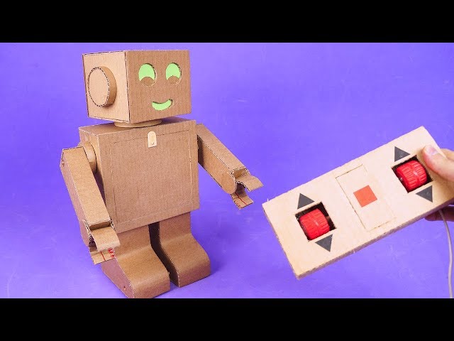 AMAZING RC ROBOT FROM CARDBOARD E DC MOTOR