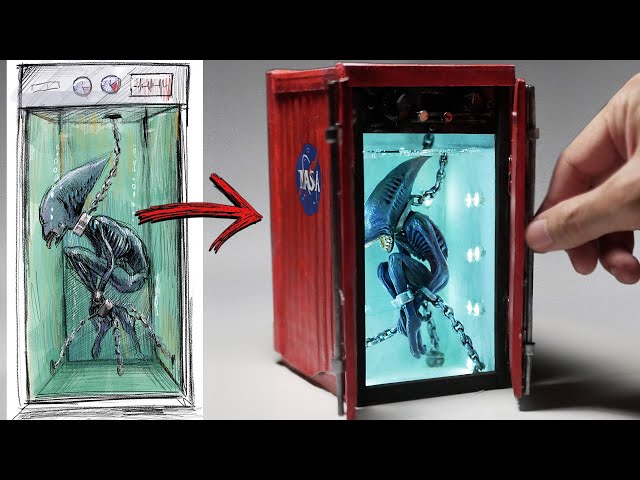 How To Make Alien in the Container Diorama / Polymer Clay / Epoxy resin