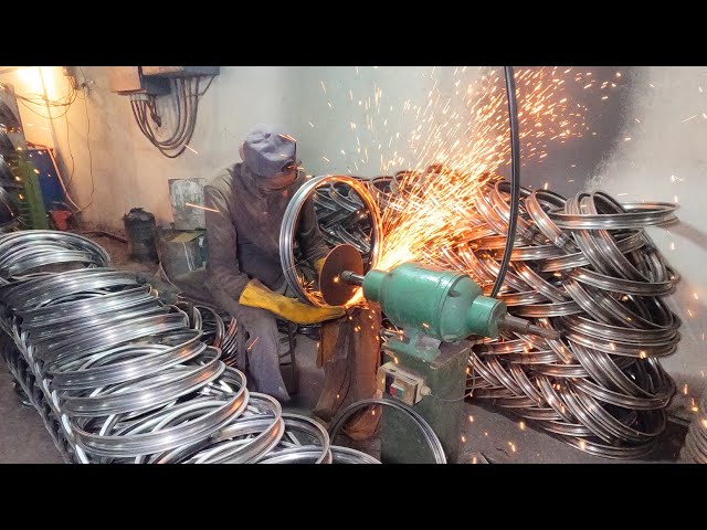 Amazing Process of Making Motorcycle Wheel Rim | Factory Mass Production