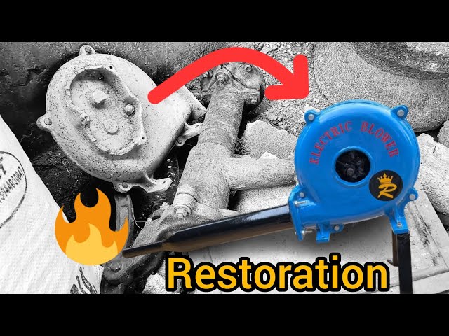 Rusted Hand Blower Restoration To Electric Blower || #restoration