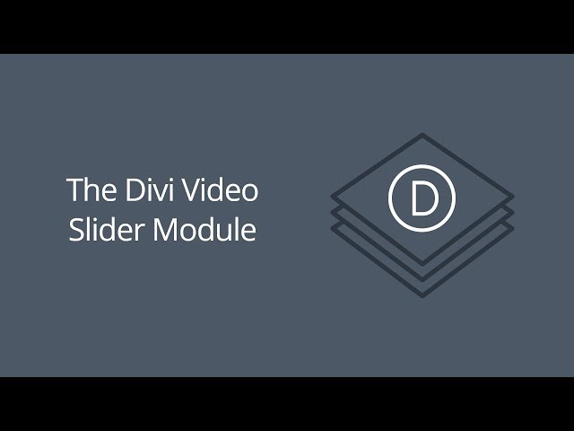The Divi Video Slider Module