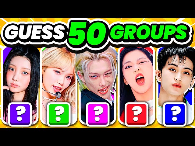 CAN YOU GUESS THESE 50 KPOP GROUPS? [EASY - HARD]  ⚡️ Guess The Kpop Group - KPOP QUIZ 2024