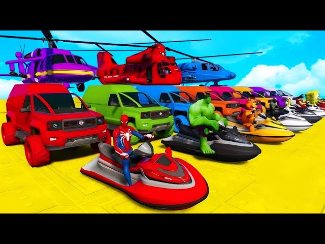 GTA 5 Epic New Stunt Race For Car Racing Challenge by Trevor and Shark GTA V Spiderman