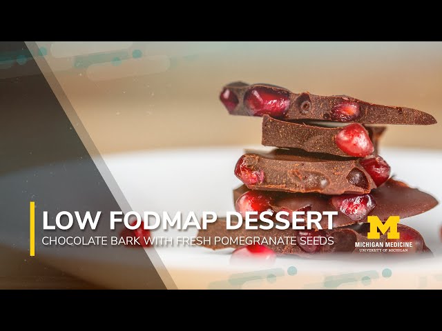 Low FODMAP Dessert: Chocolate Bark with Pomegranate Seeds