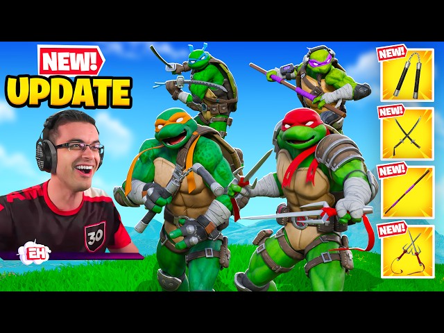 NickEh30 reacts to Ninja Turtle MYTHICS in Fortnite!