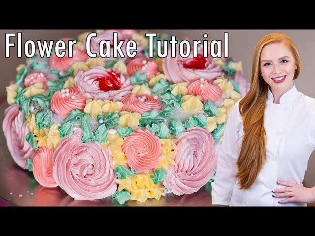 How to: Flower Cake Decorating Tutorial! With Meringue Buttercream Recipe!