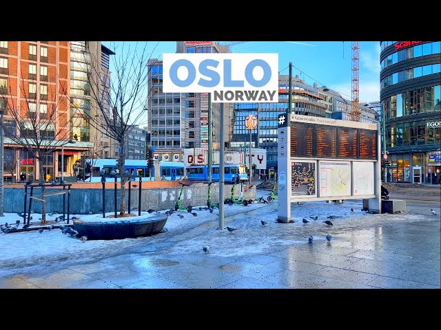 Oslo, Norway 🇳🇴- Snow Walk - 4K/60fps HDR - Walking Tour