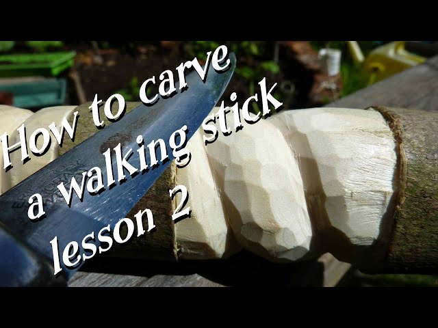 How to carve a bush-craft walking stick lesson spiral pattern- lesson 2