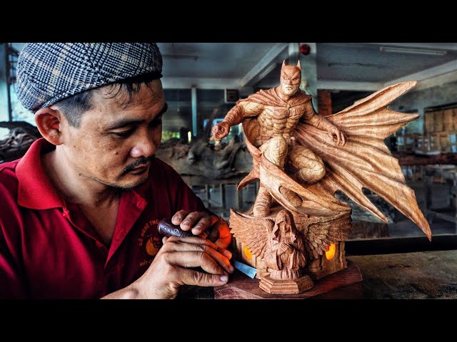 Batman - Wood Carving timelapse : The Dark Knight
