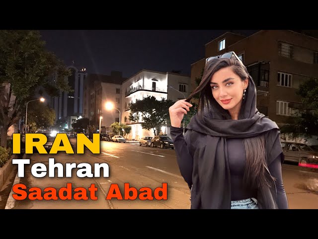 IRAN - Tehran Nights Walking Tour 2022 in Saadatabad Street Iran Vlog ایران