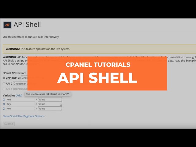 cPanel Tutorials - API Shell