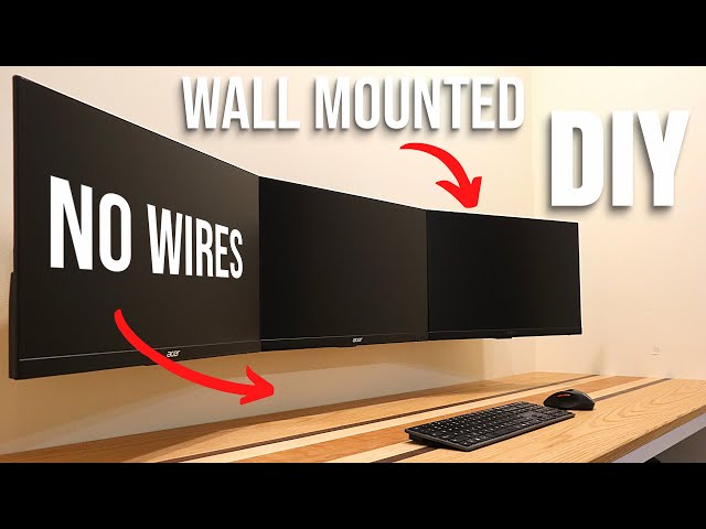 How To Wall Mount Triple Monitors & Awesome Cable Management! | DIY | Home Office Makeover Part 2