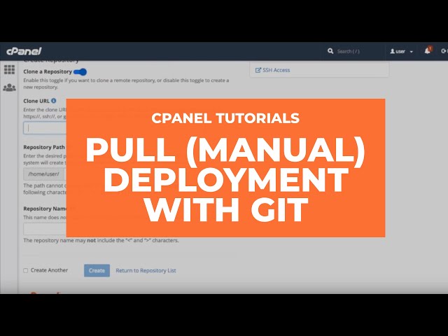 cPanel Tutorials - How to Use Pull (Manual) Deployment with Git Version Control