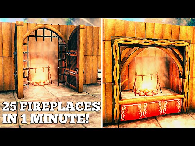 Valheim: 25 Fireplace Designs in 1 Minute!