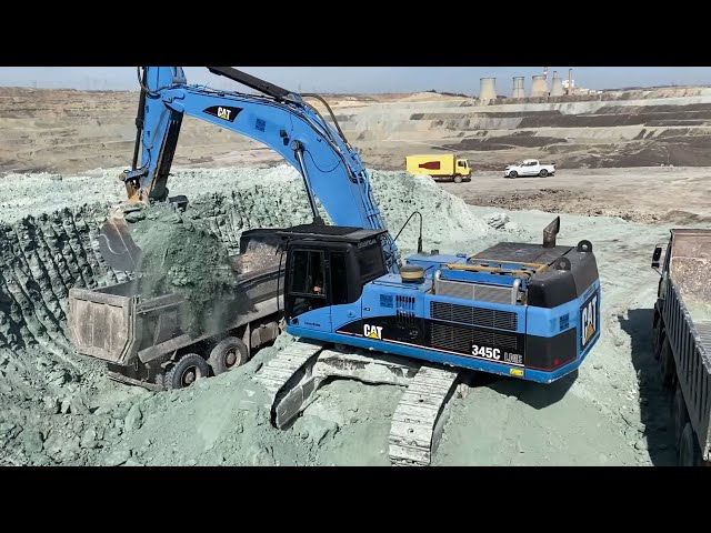 Caterpillar 345C Excavator Loading Trucks - 65 Minutes Movie