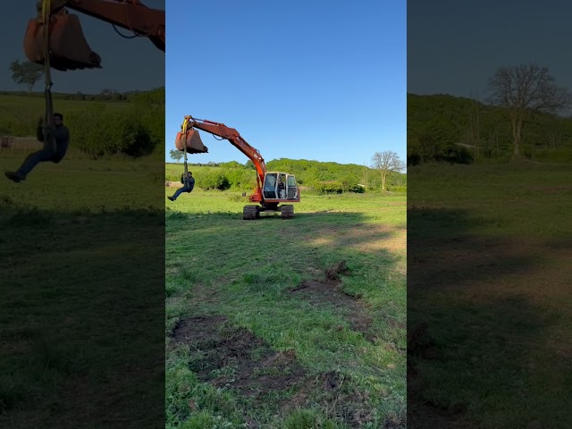 Using a 360 excavator as a swing!