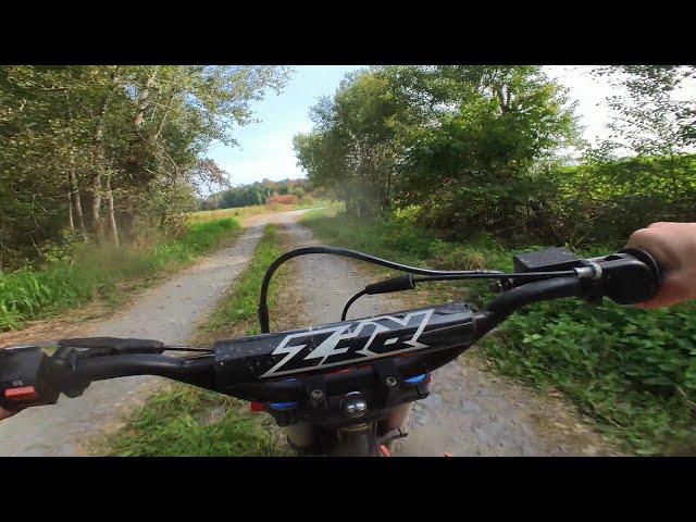 Having lot of fun riding a Pit Bike in fields and woods!