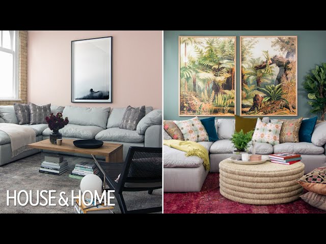 One Sectional Sofa, Two Living Room Looks! | H&H Design Challenge