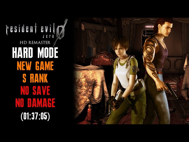 [Resident Evil Zero HD Remaster] Hard Mode, New Game, No Save, No Damage, S Rank (01:37:05)