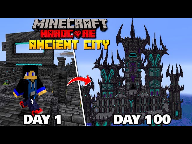 I Survived 100 Days in Middle of the ANCIENT CITY in Minecraft Survival