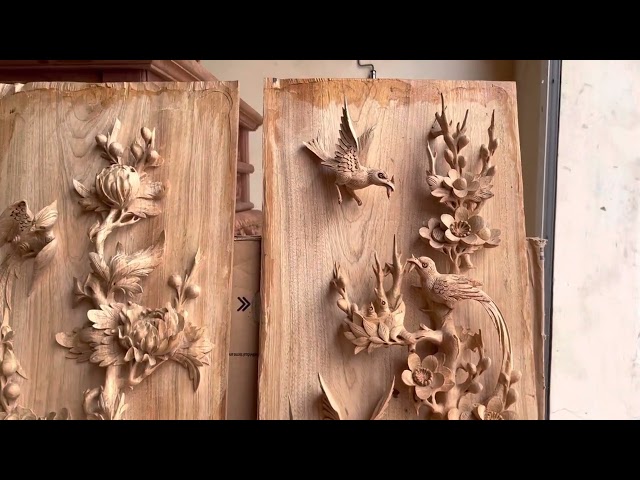 Tranh tứ quý gỗ gụ làm cho chị khách ở Hưng yên.