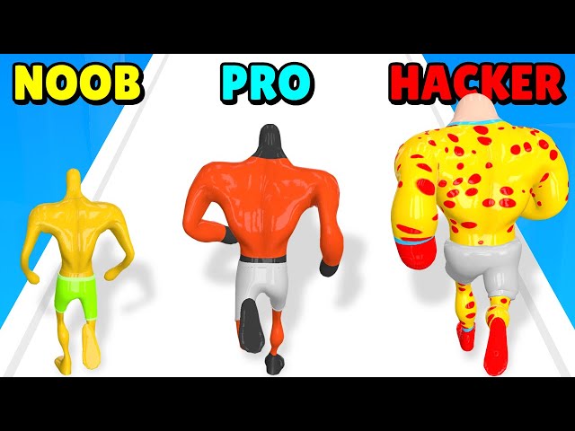 NOOB vs PRO vs HACKER in Big Man Race 3D