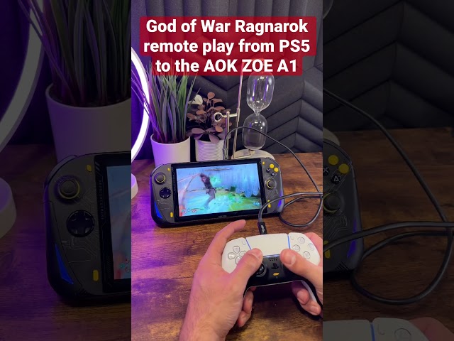 God of War Ragnarok remote play from PS5 to the AOK ZOE A1 #aokzoe #steamdeck #godofwarragnarok