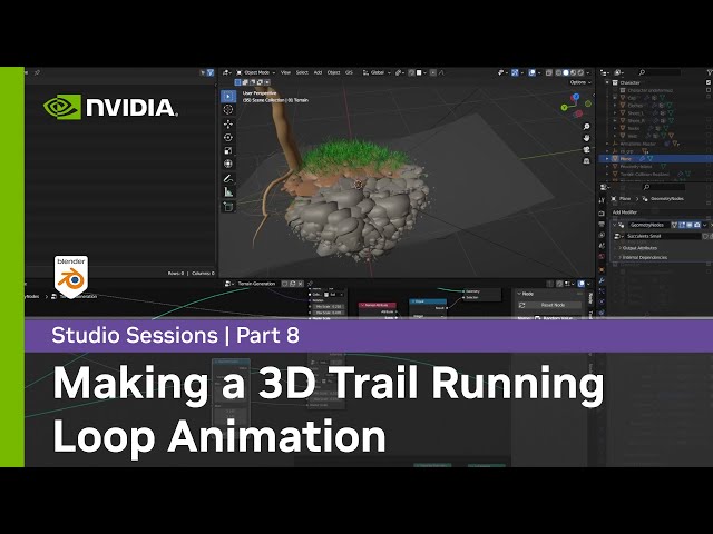 [Blender] Making a 3D Trail Running Loop Animation w/ Alexandre Albisser Part 8: Adding Other Biomes