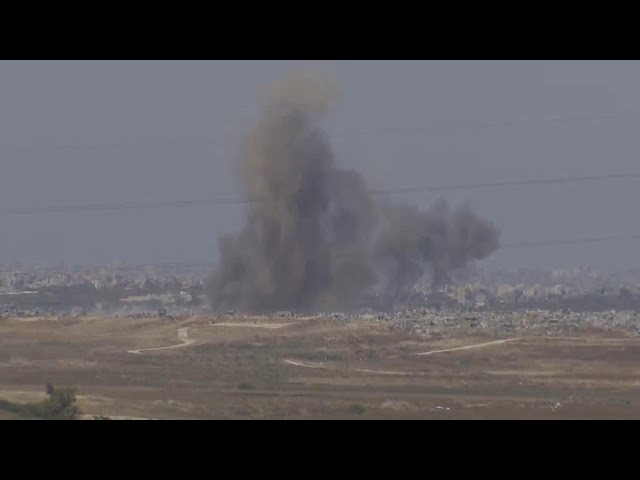 Black smoke billows over Gaza Strip skyline