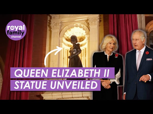 New Statue of Queen Elizabeth II and Prince Phillip at Royal Albert Hall Unveiled by King and Queen