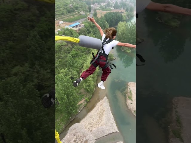 Bungee 🥱🥱🥱Jumping With Rope In Beautiful Place Adventures #vlog  #trendingvideo #shorts