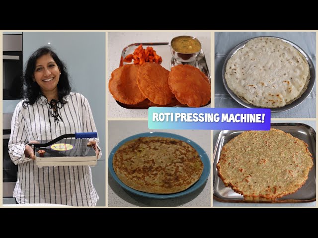 Roti Pressing Machine to make Chapathi, Puri, Akki Roti, Jolad Roti, Paratas Talipetu to even Holige