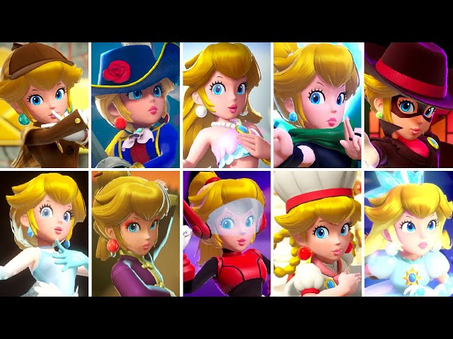 Princess Peach Showtime! - All Transformations & Victory Animations