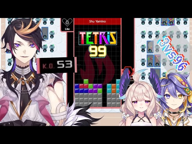 Shu destroyed (K.O.) 53 player in Tetris99 [3 vs 96]