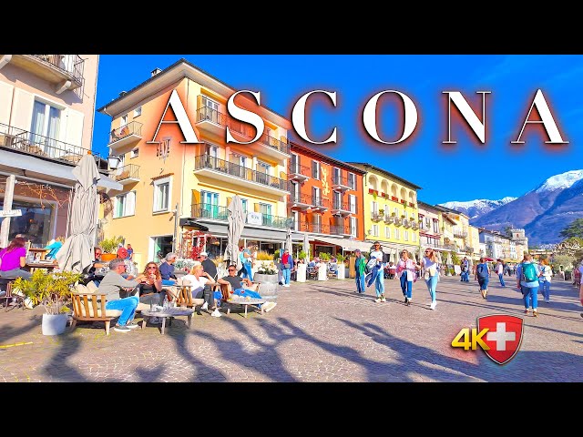 SWITZERLAND ASCONA 🇨🇭 Charming City Walking Tour / Promenade,  Shopping & Old town / Lake Maggiore
