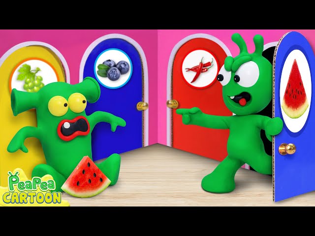 Pea Pea Opens Colorful Mystery Doors Challenge - Kid Learning - Pea Pea Cartoon