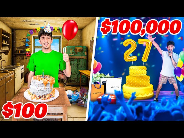I Threw A $100 VS $100,000 Birthday Party!