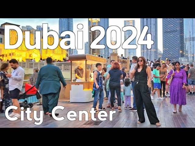 Dubai [4K] Amazing Burj Khalifa, City Center Evening Walking Tour 🇦🇪