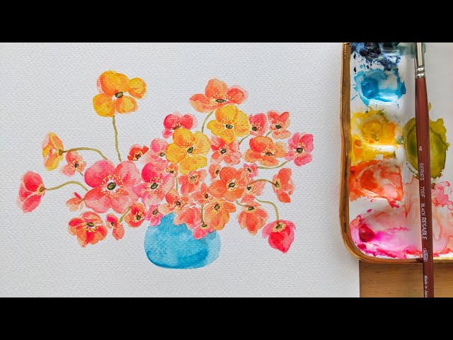 EASY Watercolor poppies for beginners a step by step tutorial