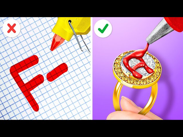 LAZY SCHOOL HACKS || 3D Pen vs. Hot Glue! Amazing Tricks to Make Your Life Easier by 123 GO! SCHOOL