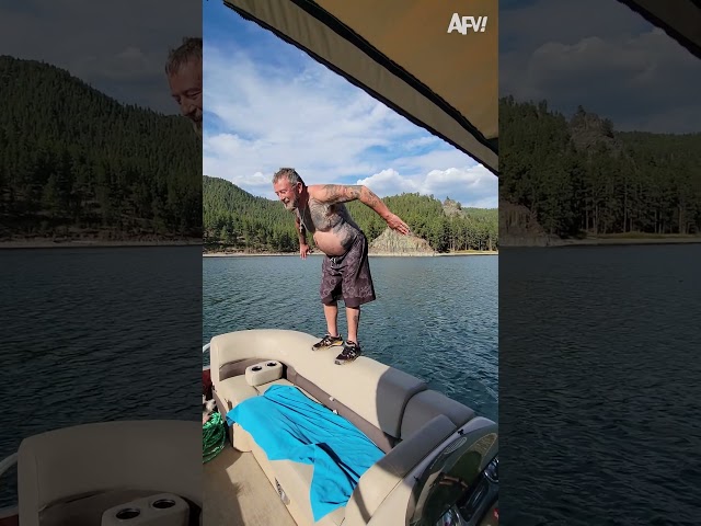 A for effort 😂 #shorts #fail #funny #jump #boat